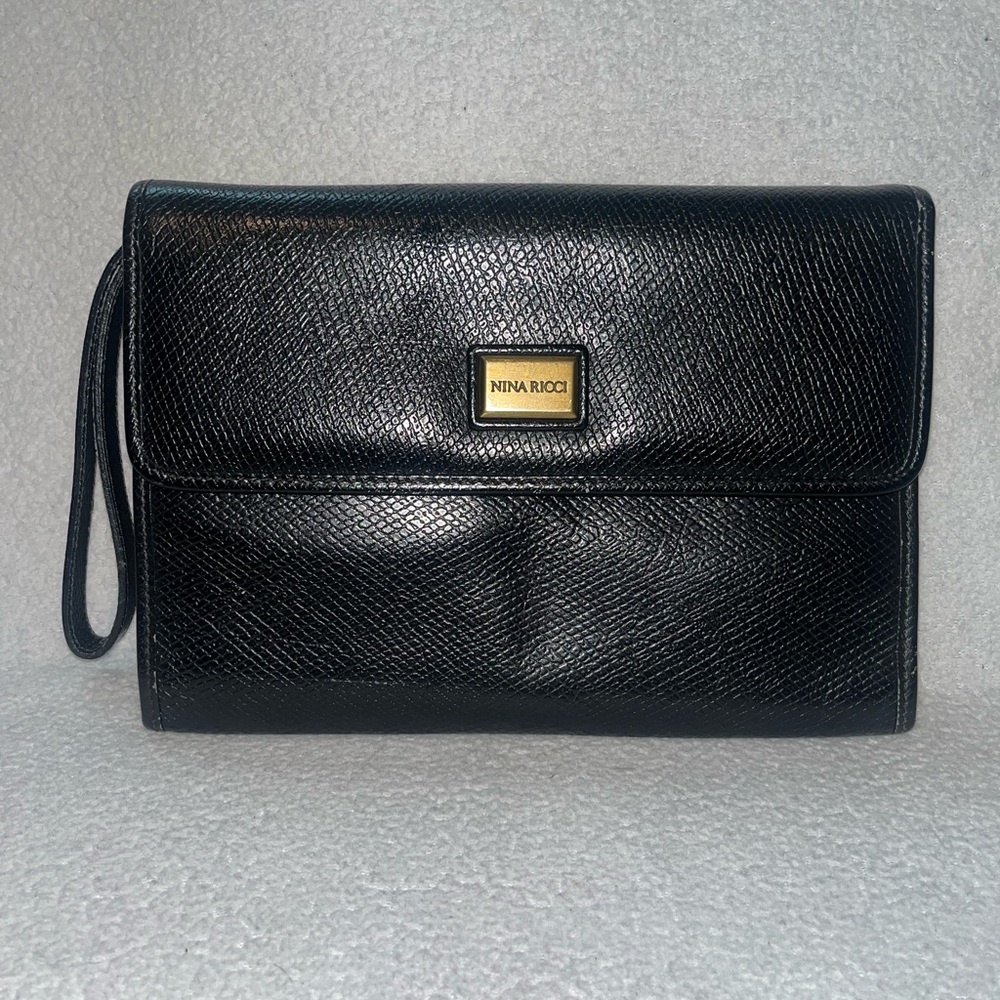 Nina Ricci Black Leather Clutch/Wristlet - Picture 13 of 13
